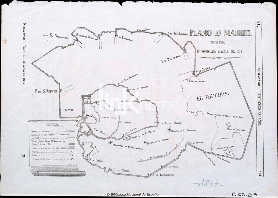 Plano de Madrid desde su fundación hasta el dia